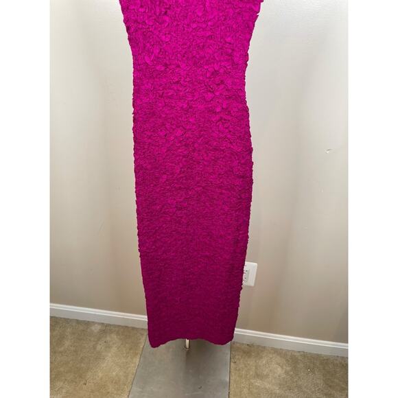 Mara Hoffman Sloan Popcorn Smocked Bodycon Berry Pink Midi Dress Size XXS - Picture 6 of 9